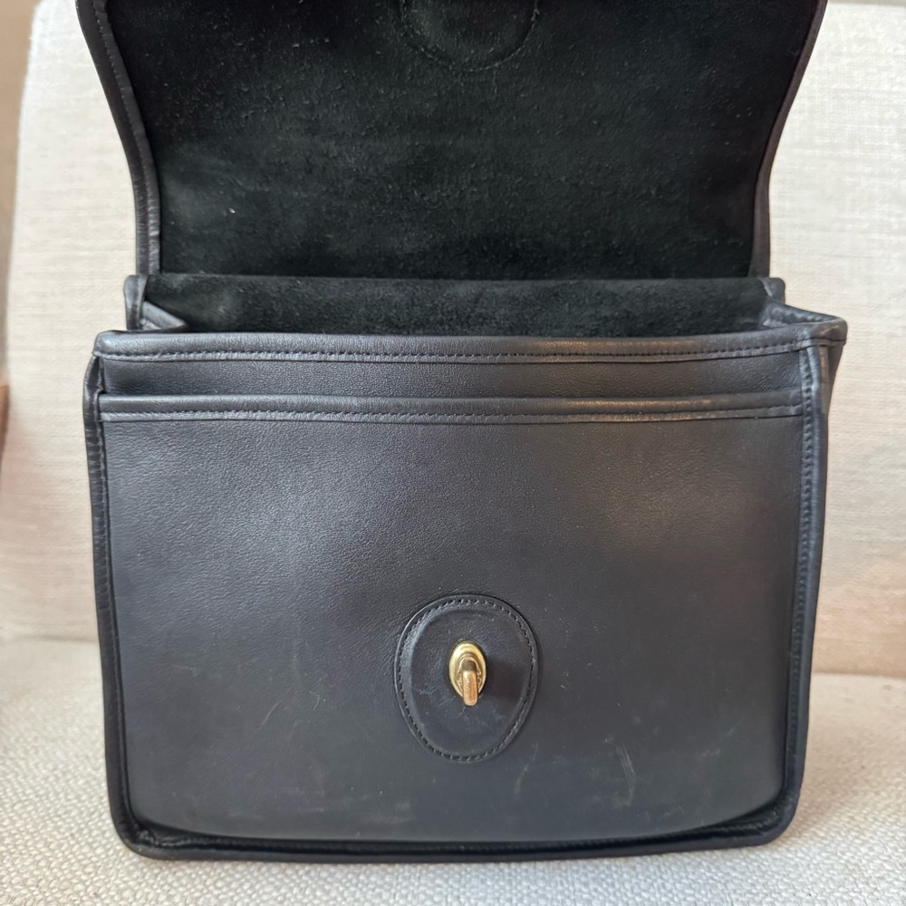 Vintage Coach Willis Bag Black Leather Crossbody Top Handle 9927 - Picture 6 of 9